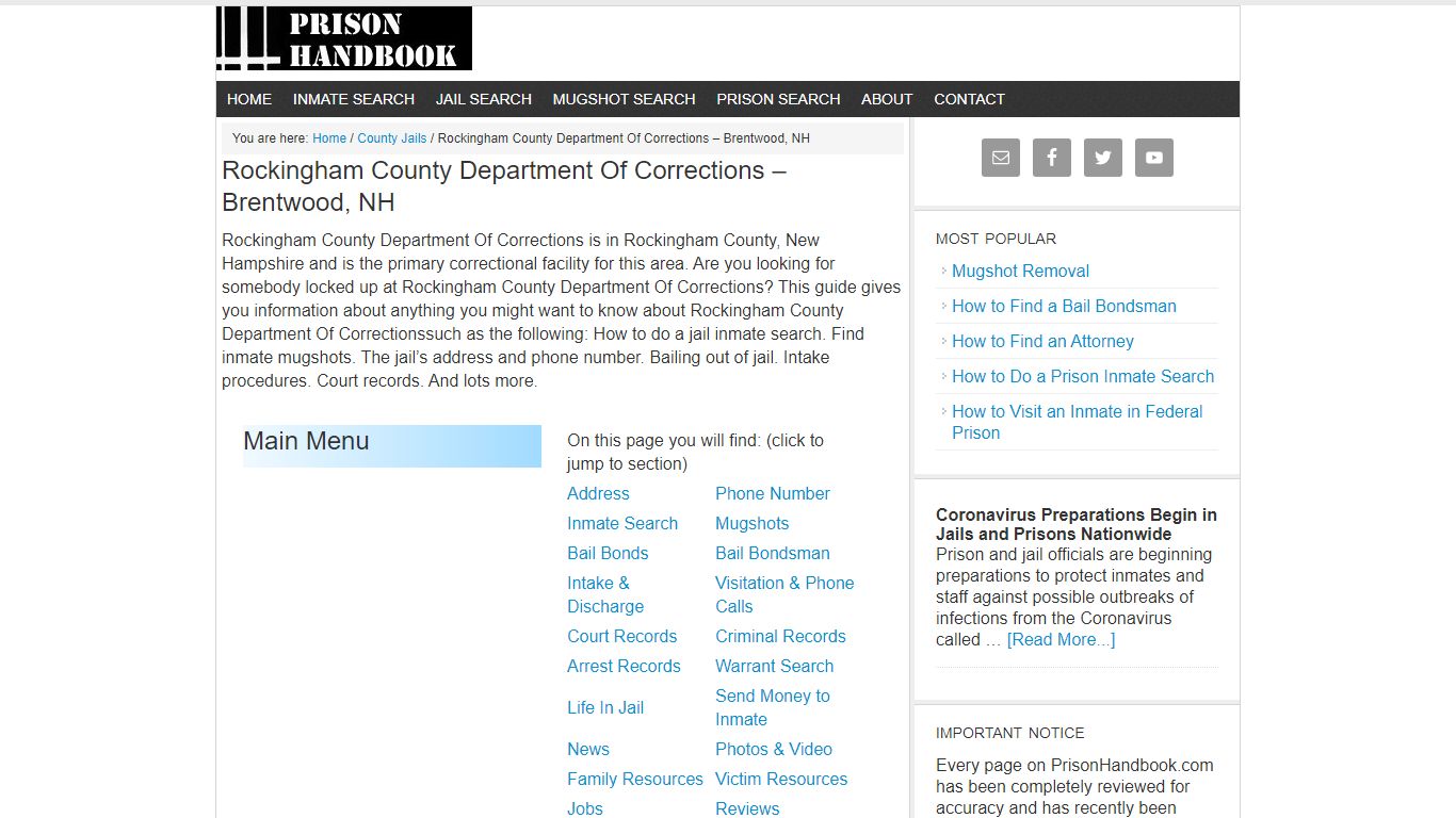 Rockingham County Department Of Corrections – Brentwood, NH
